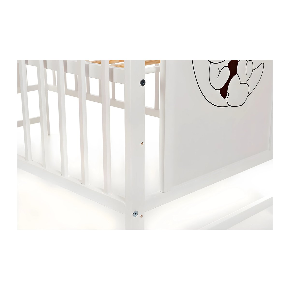 Babybett Teddybär weiß 60 × 120 mit Matratze - babyhafen.de