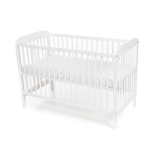 Babyhafen Gitterbett weiß 60x120 cm aus Kiefernholz mit Matratze