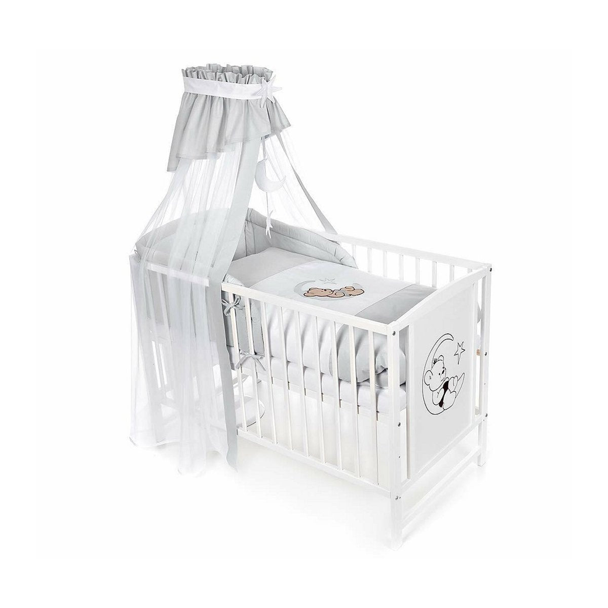Complete bed 120 × 60 cm Baby bed Teddy on the moon