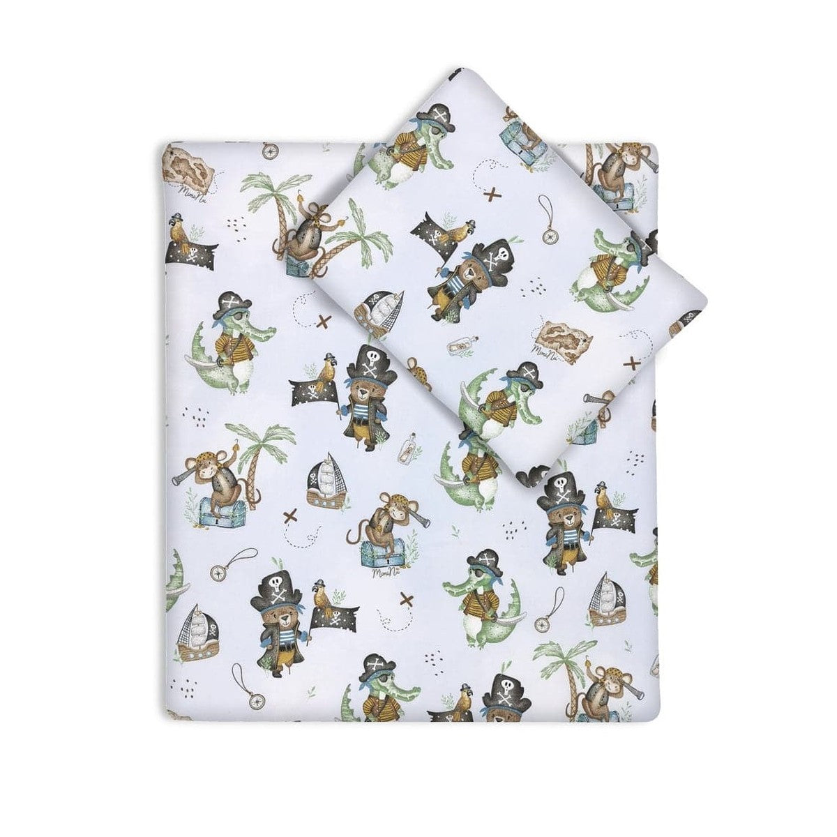 Kinderwagen Bettwäsche Piraten Motiv Baumwolle 2-teilig