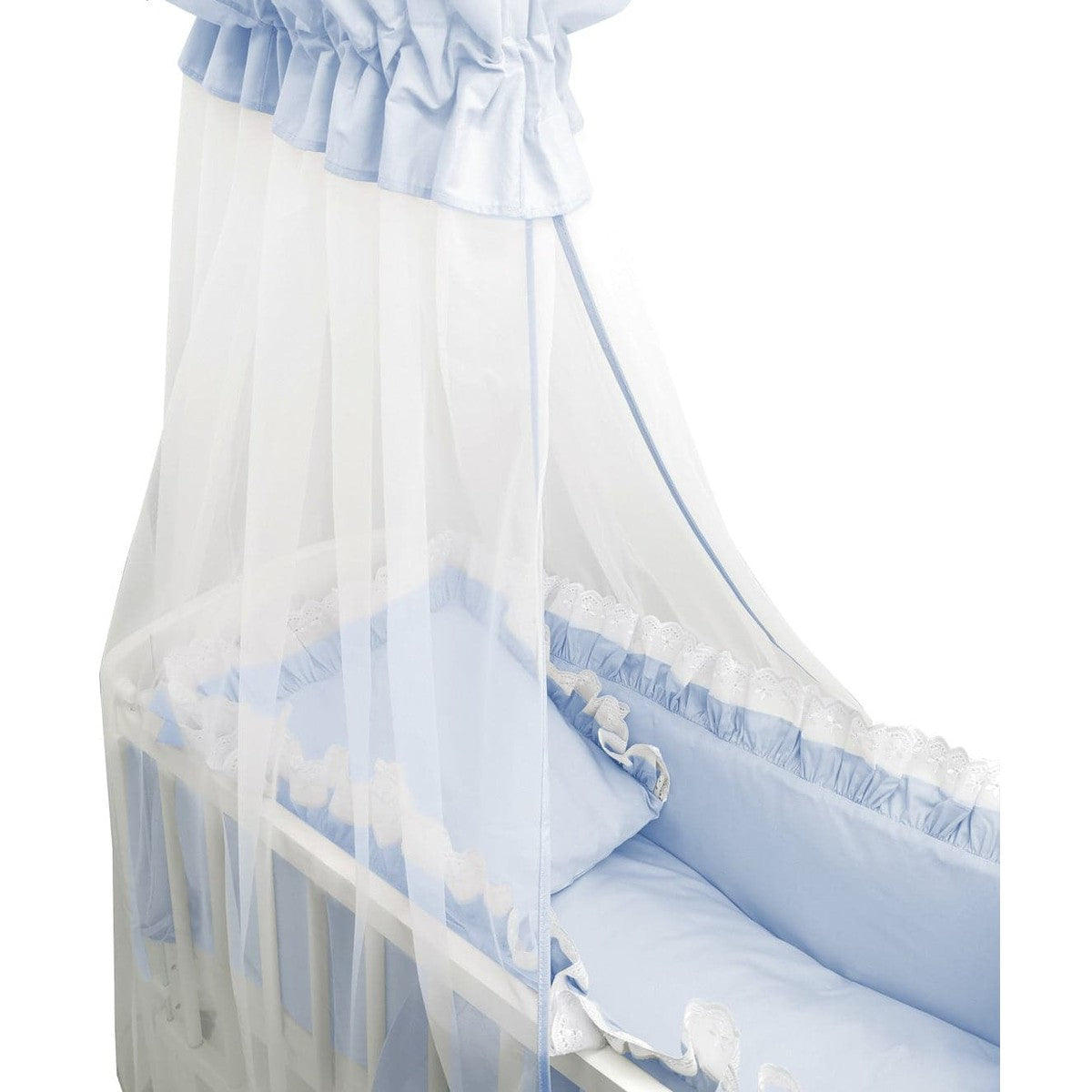 3in1 Beistellbett Babybett Royal Blau Spitze - babyhafen.de