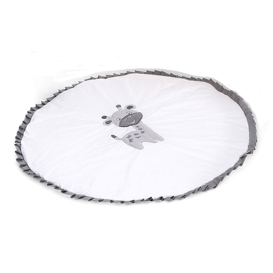 Runde Baby Spielmatte aus Baumwolle mit Giraffenmotiv 95 cm