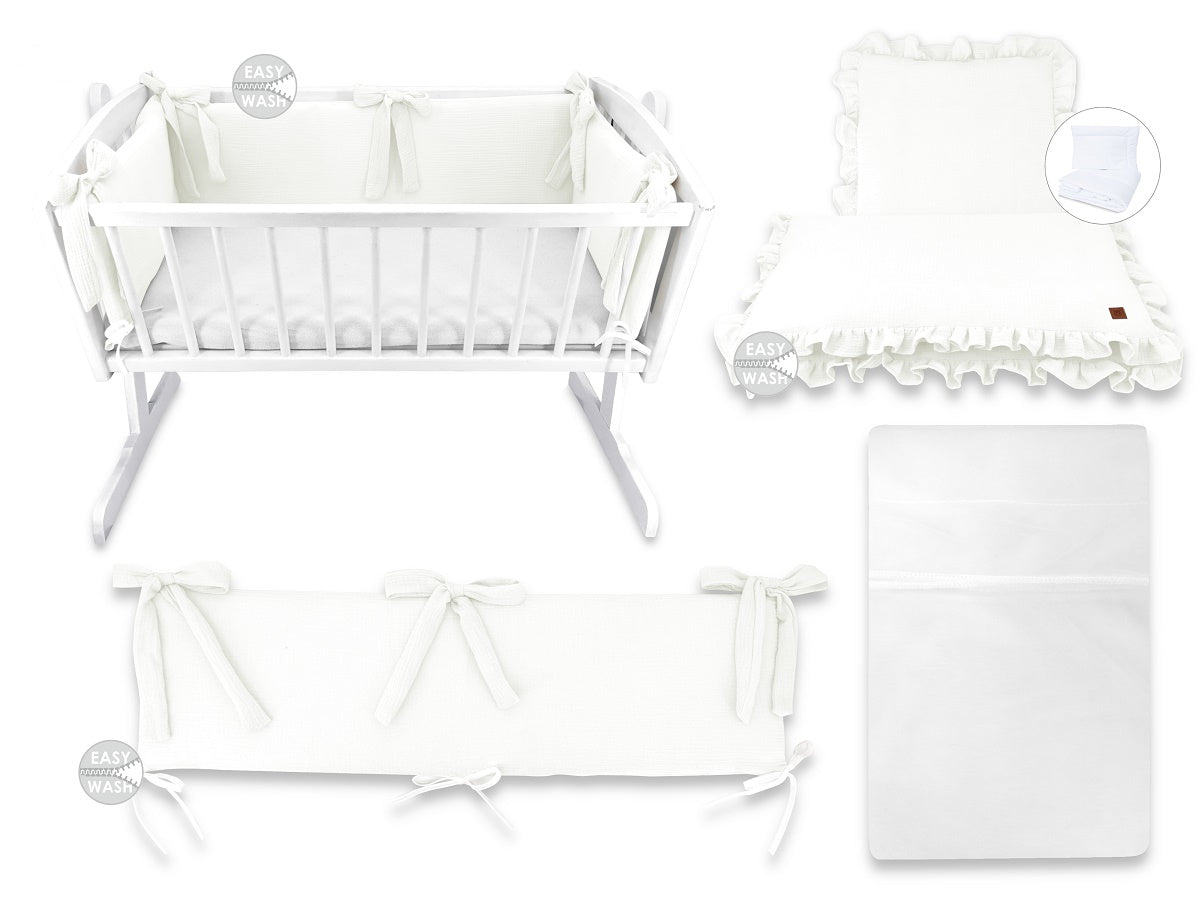 Wiegenset Premium Musselin Ecru - babyhafen.de
