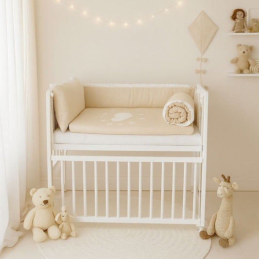 Massivholz Beistellbett Beige 90x40 cm – komfortabler Schlafplatz für Neugeborene