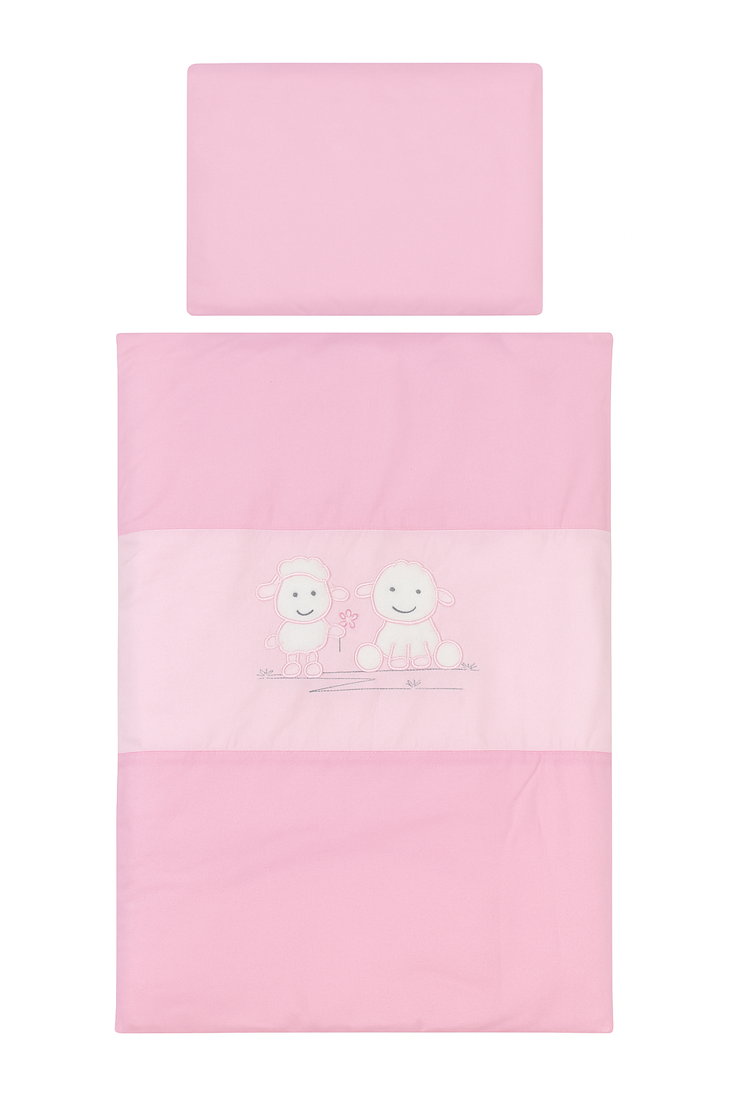 Baby Garnitur für Kinderwagen mit Stickerei Rosa - babyhafen.de