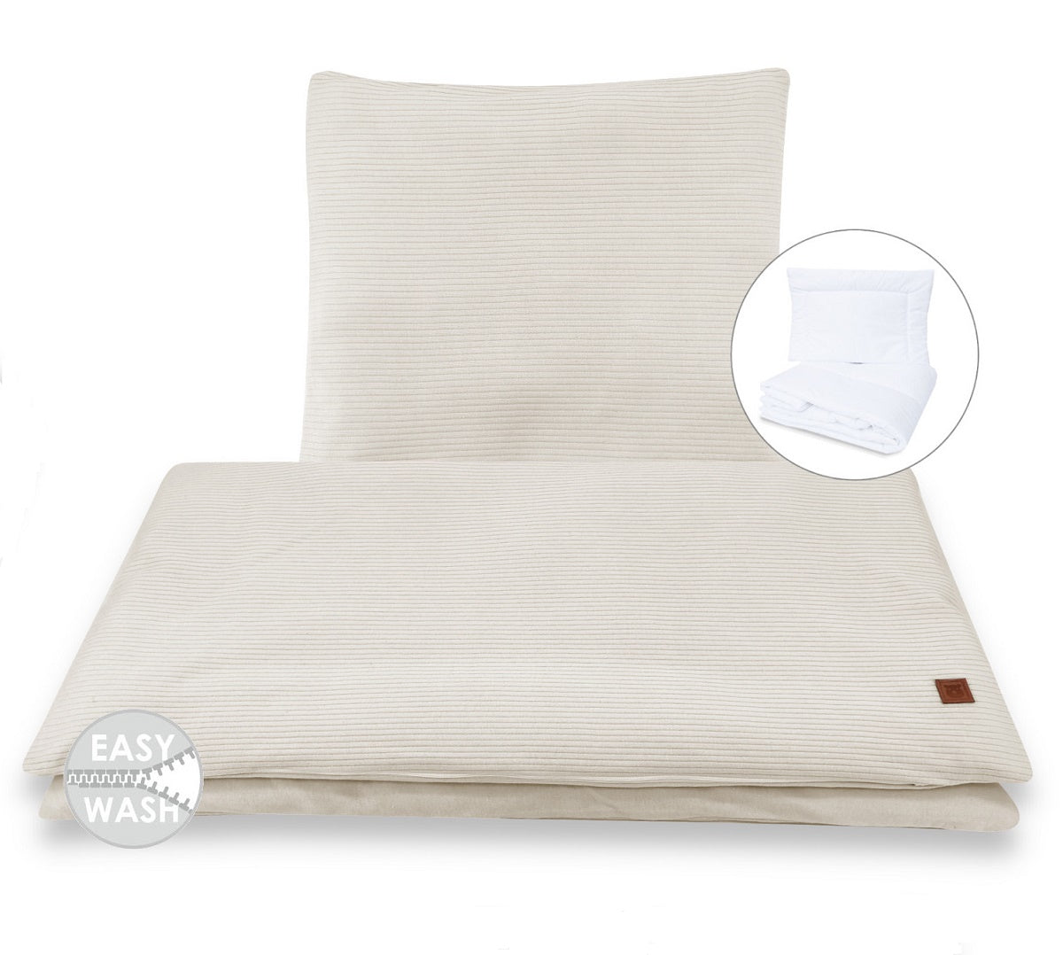 Komplett-Babybett 60x120 – Beige & Wende-Bettwäsche Interlock - babyhafen.de