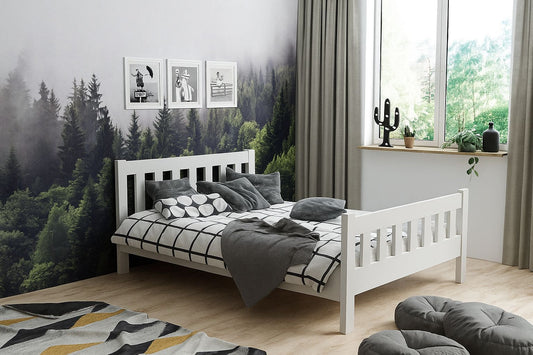 Kinderbett Tiger 200x90 aus massivem Holz farbe Weiß