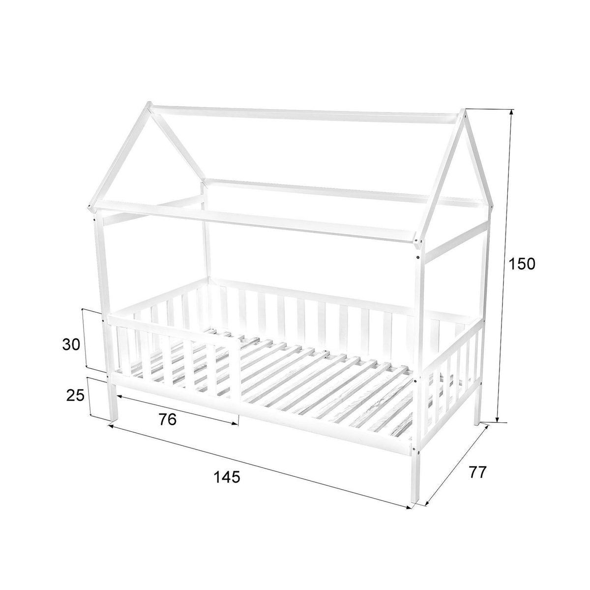 Kinderbett Juniorbett Hausbett Gitterbett 70x140