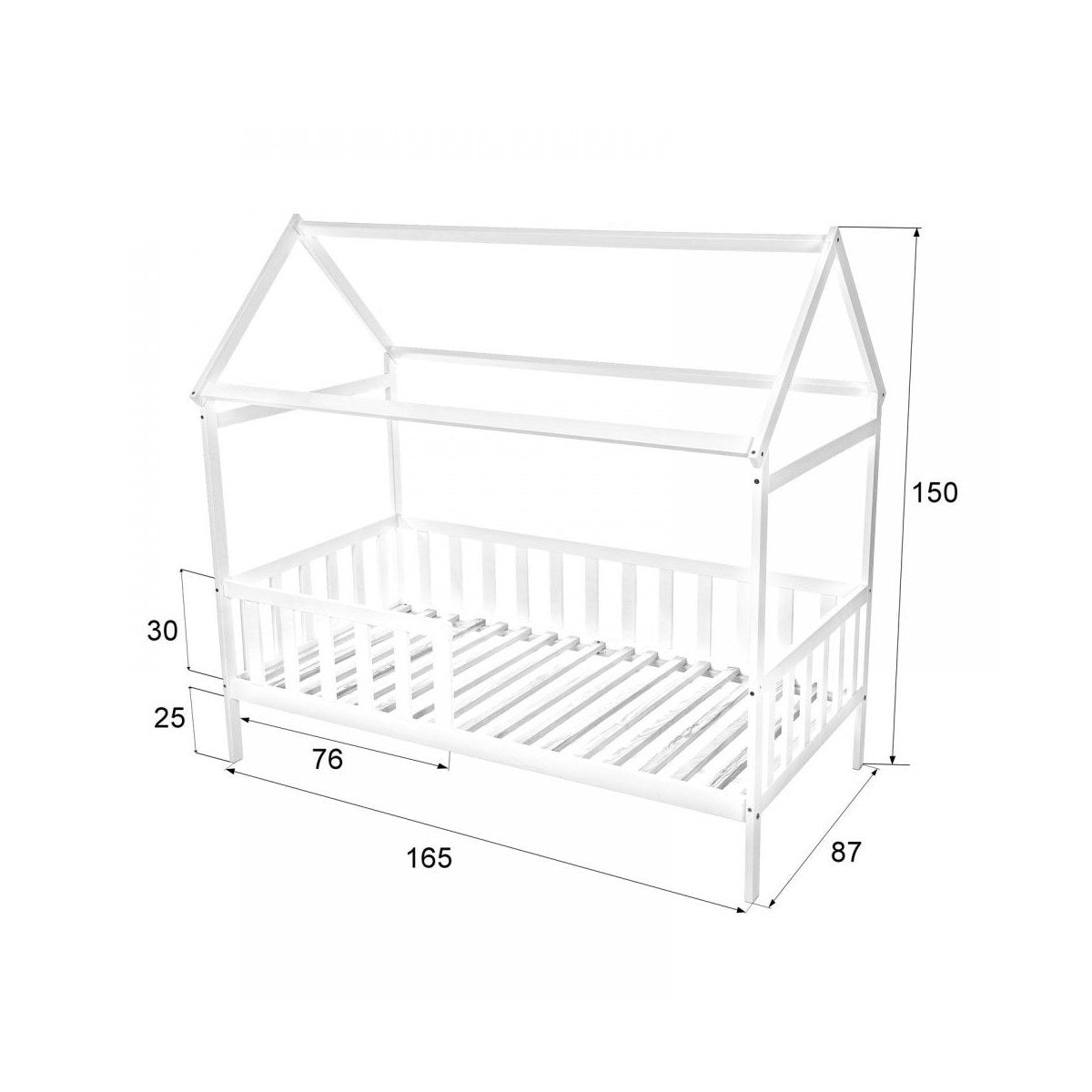Spielbett Hausbett 80x160 Schutzgitter