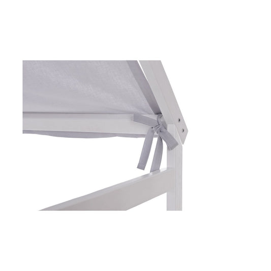 Detailansicht Stoffdach aus Baumwolle Grau für Hausbett 160x80