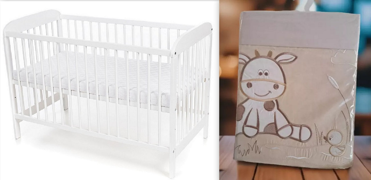 Kinderbett Weiß EMI 60 × 120 Matratze Bezüge - babyhafen.de