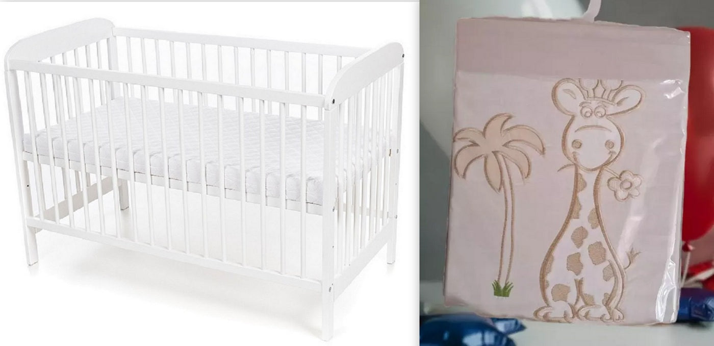 Kinderbett Weiß EMI 60 × 120 Matratze Bezüge - babyhafen.de