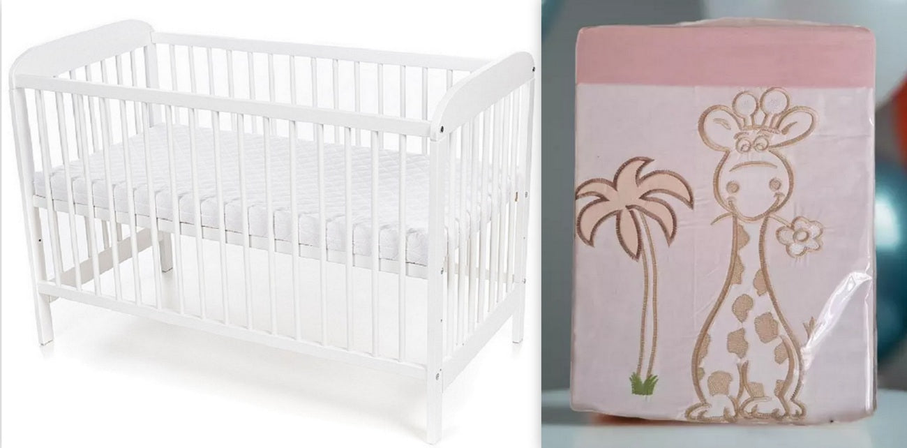 Kinderbett Weiß EMI 60 × 120 Matratze Bezüge - babyhafen.de