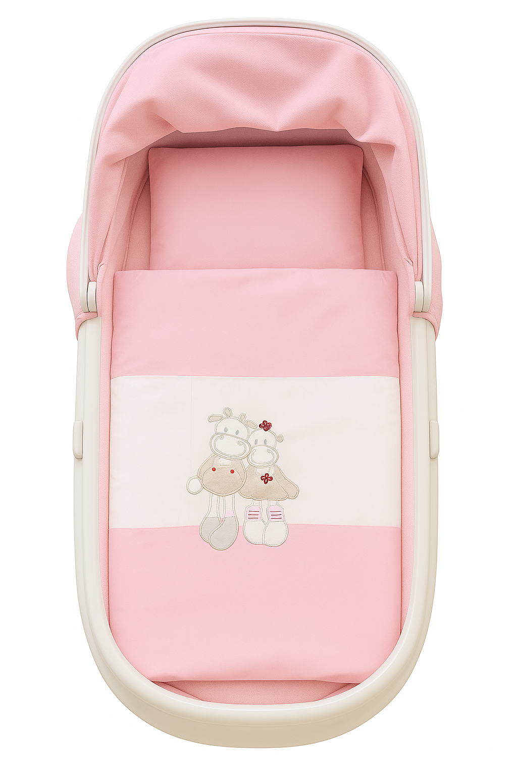 Baby Garnitur für Kinderwagen mit Stickerei Rosa - babyhafen.de