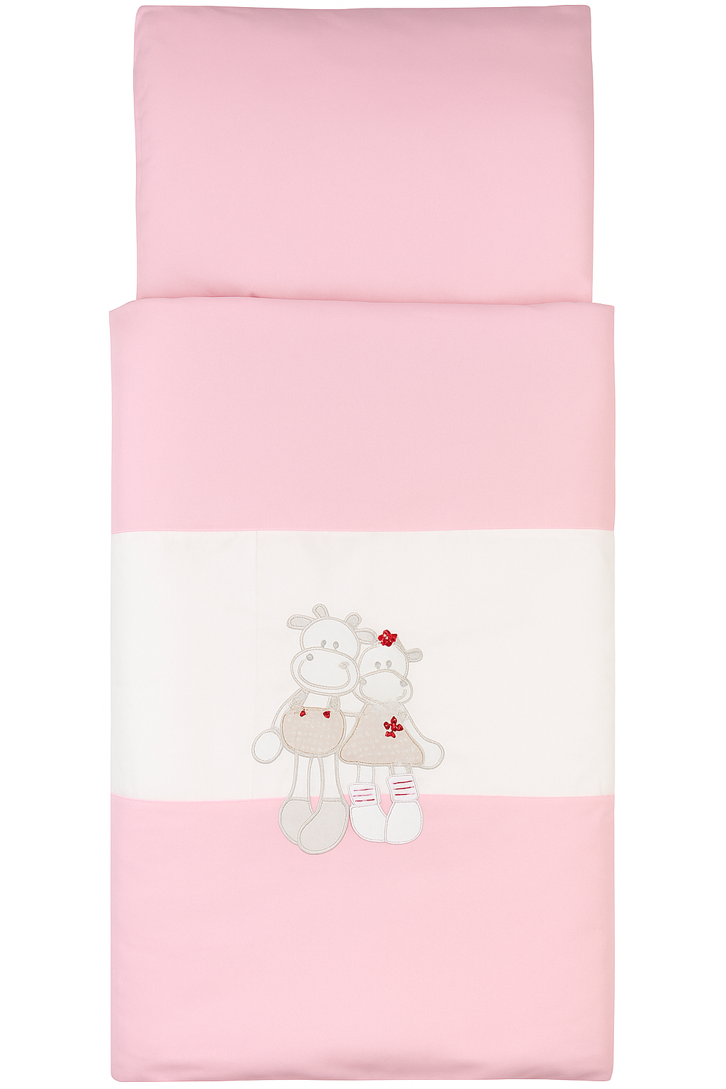 Baby Garnitur für Kinderwagen mit Stickerei Rosa - babyhafen.de