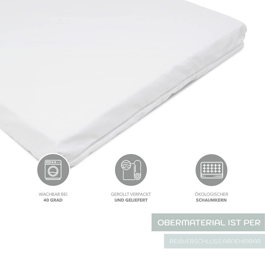 Komplettbett 120 × 60 Babybett Teddy auf dem Mond, blau - babyhafen.de
