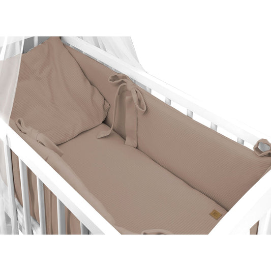 Beistellbett für Babys mit Sweater Soft Textil-Set in Mokka