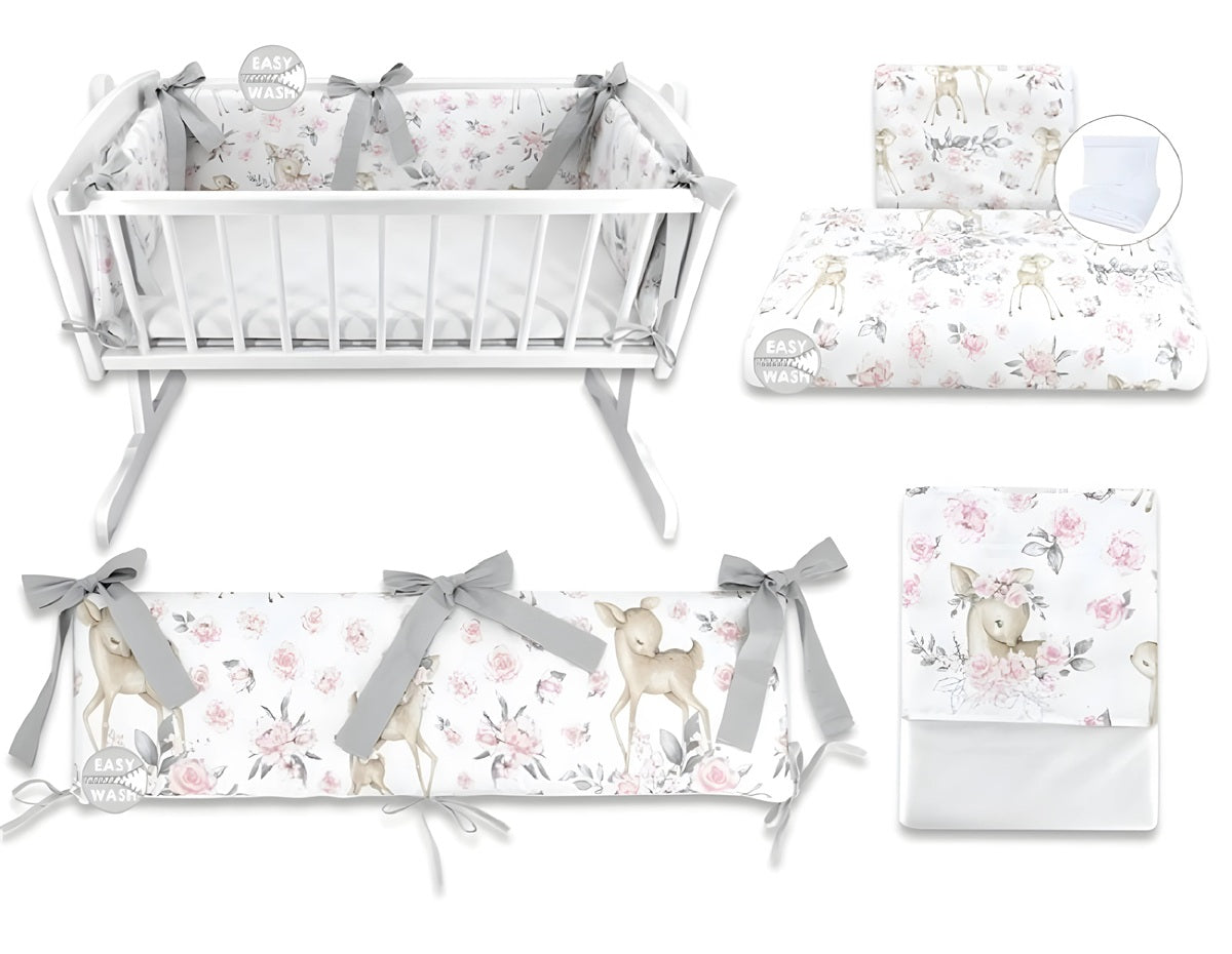 Baby Wiegenset Set für Babywiege Rehe - babyhafen.de