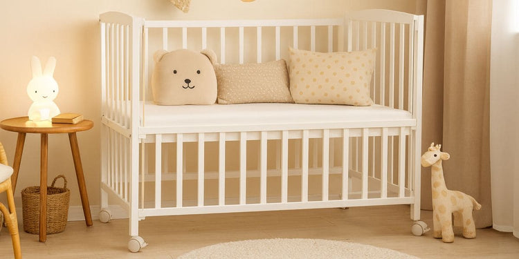 Beistellbett Baby in Beige – Schlafplatz direkt am Elternbett
