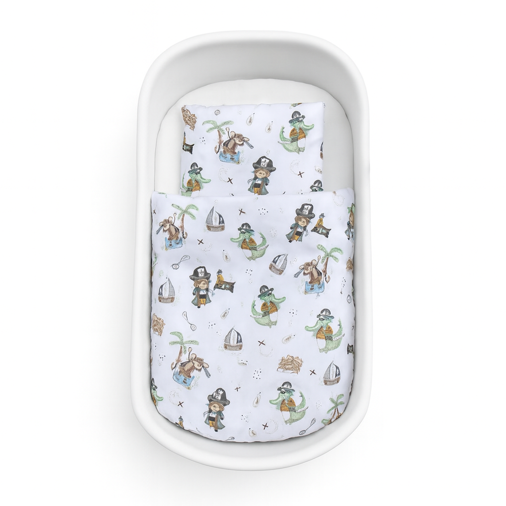 Baby Bettwäsche Set Piraten 50x70 cm mit Kissen und Decke