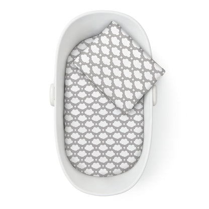 Baby Bettwäsche Set Wolken Grau 50x70 cm mit Kissen und Decke für Kinderwagen