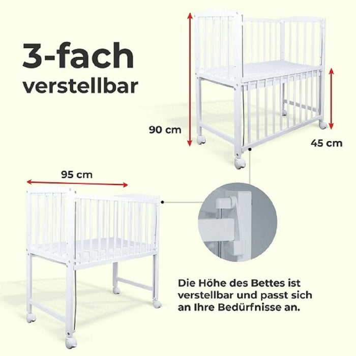 3in1 Beistellbett Babybett Royal Beige Spitze - babyhafen.de 