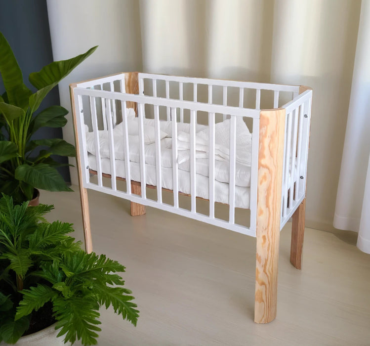 3in1 Baby Beistellbett 40x90 Babynest Decke Musselin Weiß