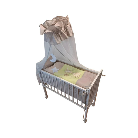 3-in-1 Baby Beistellbett mit Giraffe Bettwäsche – Komplettset