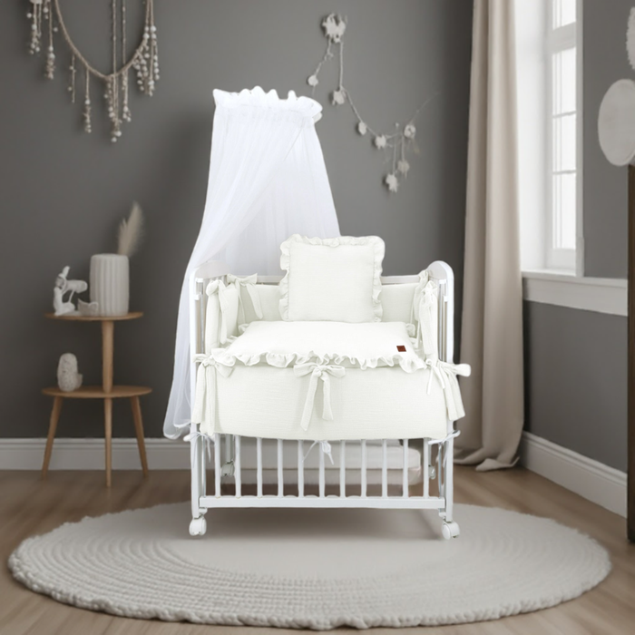 3in1 Beistellbett Baby Musselin Ecru - babyhafen.de 