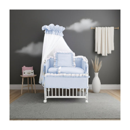 Babyhafen 3in1 Beistellbett Royal in Blau mit Spitze und Himmel
