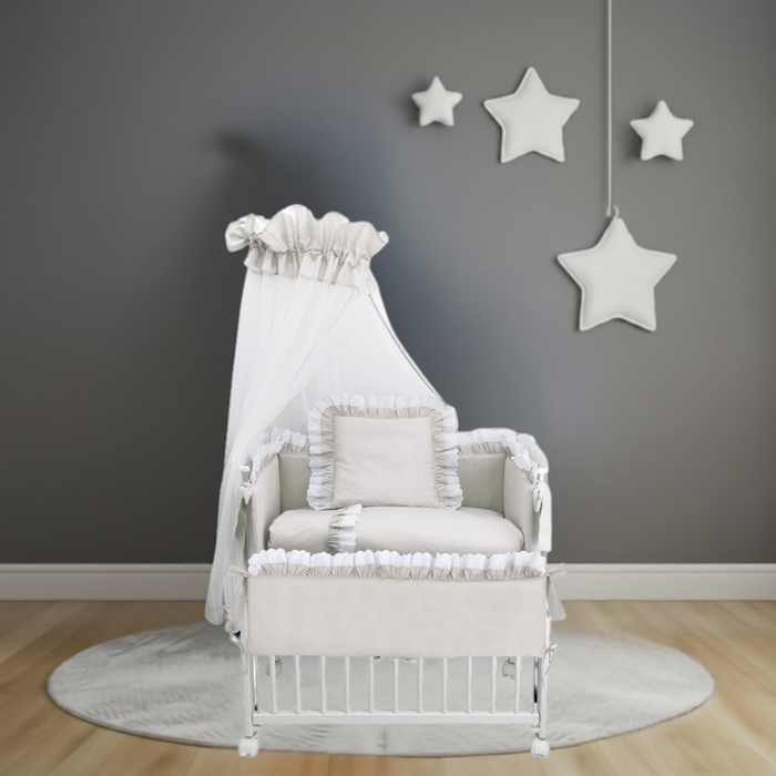 3in1 Beistellbett Babybett Royal Grau Spitze - babyhafen.de 