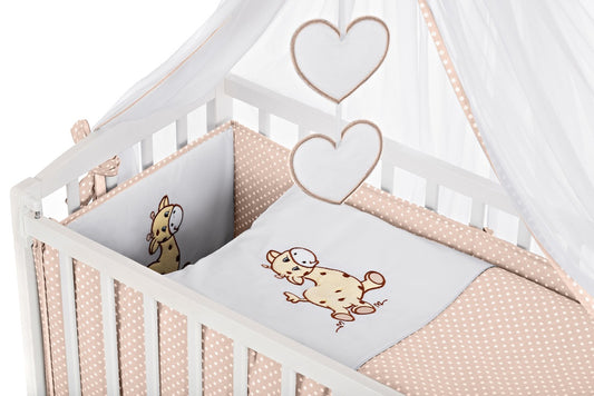Babybettwäsche für Beistellbett 40x90 – Giraffe Design in Beige - babyhafen.de 