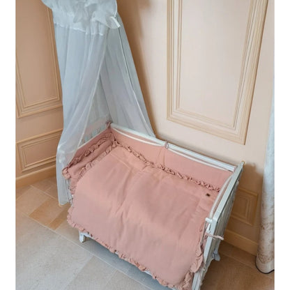 Beistellbett 3in1 90x40 – Matratze & Musselin-Set Rosa | Babyhafen - babyhafen.de 