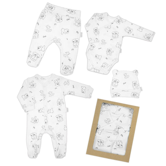 4-tlg Erstausstattung Frühchen-Set in Weiß - babyhafen.de 
