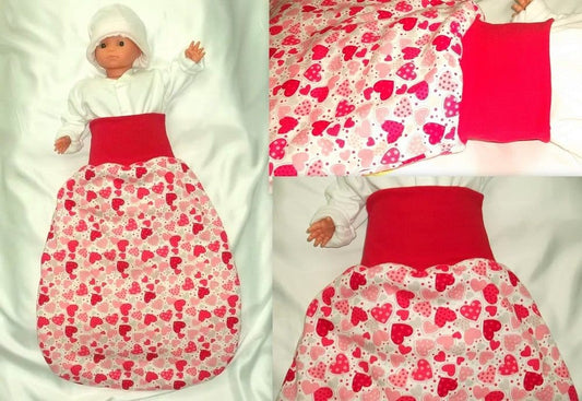 6-12M Herzen Strampelsack 100 % Baumwolle - babyhafen.de 
