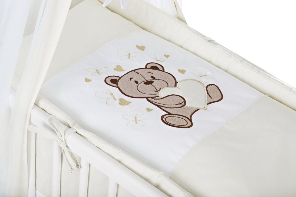 Beistellbett mit Rollen komplett inkl. Krabbeldecke Teddy Creme - babyhafen.de 