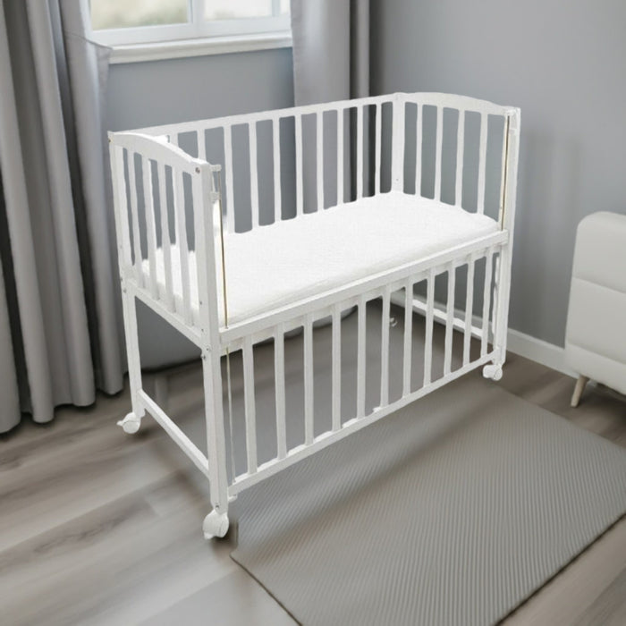 Baby Beistellbett, Textile-Ausstattung – Teddy Herzen Grau - babyhafen.de 