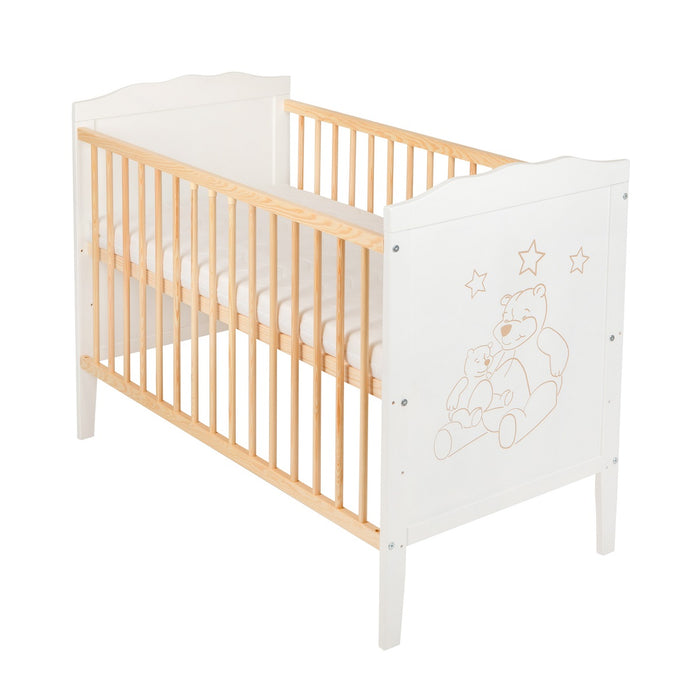 Komplettbett 60 × 120 White & Natur Schutzgitter - babyhafen.de 