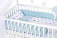 Babybett Haus Kinderbett 120x60 Matratze Bettset Stars BLAU - babyhafen.de 