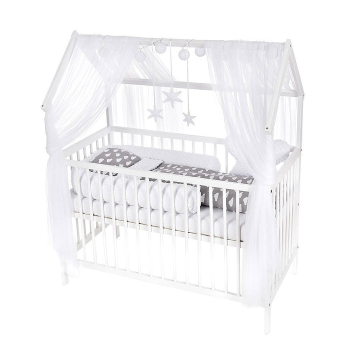 Hausbett Kinderbett Matratze Minky Bettset Wolken - babyhafen.de 