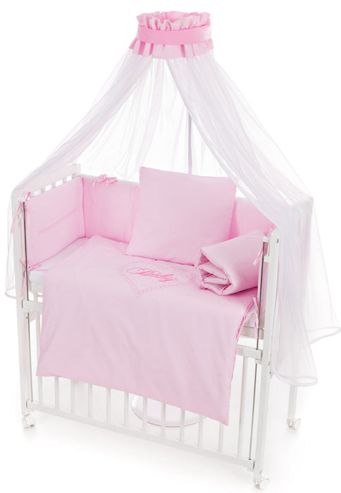 Beistellbett Matratze, Rollen, HERZEN rosa Deko-Schleifen - babyhafen.de 