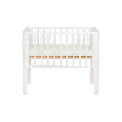 Baby Beistellbett 2in1, weiß, mit Matratze Gurte