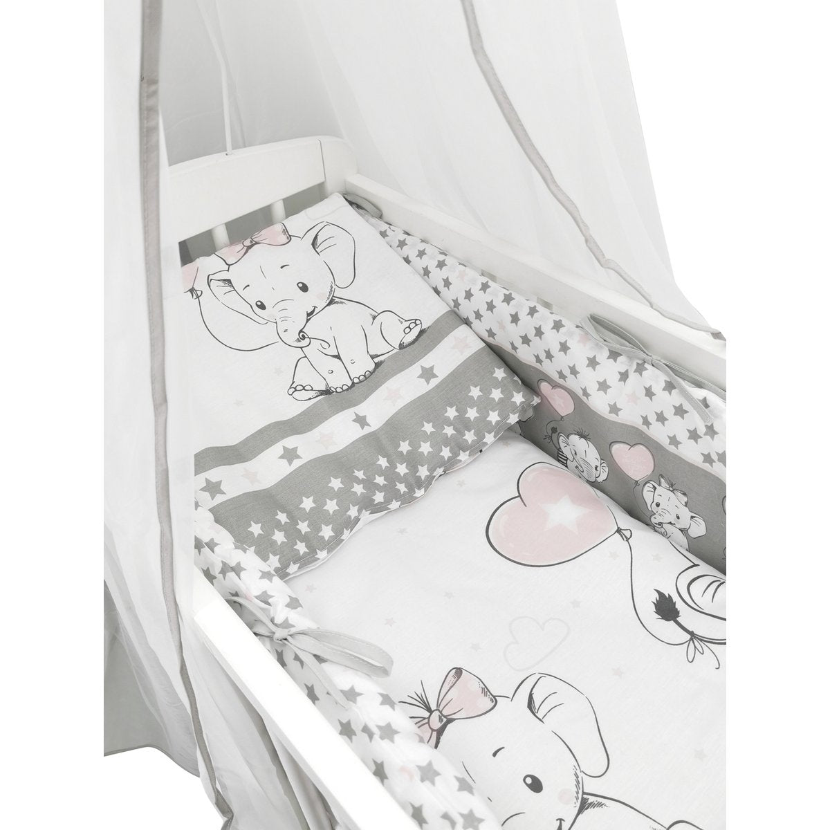 Babybett mit Nestchen und Baldachin