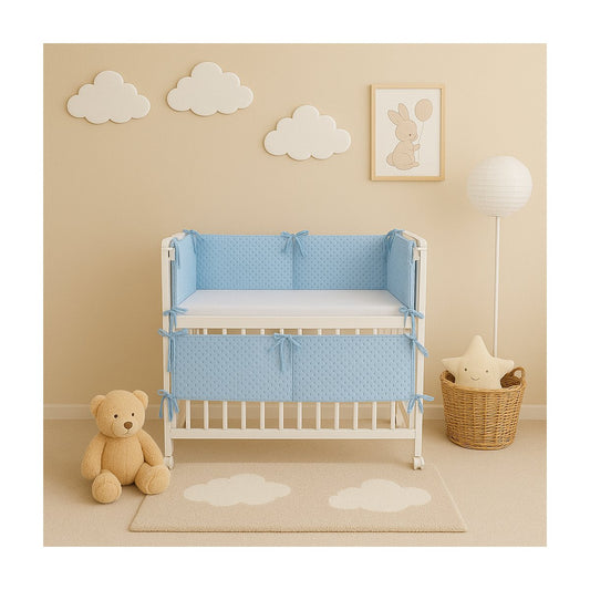 Baby Beistellbett Matratze Minky Nestchen Blau - babyhafen.de 