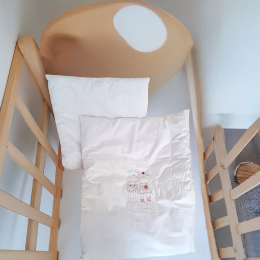 Baby Garnitur für Kinderwagen mit Stickerei Weiß - babyhafen.de 
