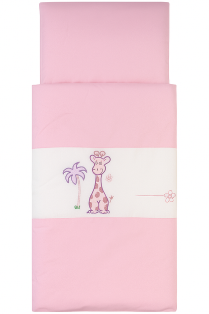 Baby Garnitur für Kinderwagen mit Stickerei Rosa - babyhafen.de 
