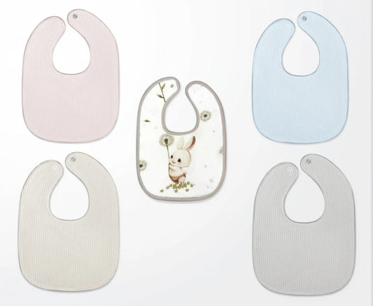 Baby Lätzchen 5-teiliges Set Druckknopf Interlock-Stoff - babyhafen.de 
