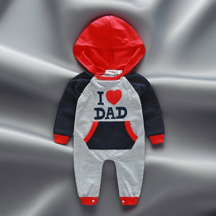 Baby Overall mit Kapuze 68/74 I Love DAD