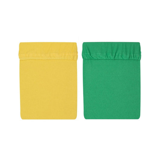 Spannbettlaken aus Jersey 60x120 mit Gummizug, Set in Gelb und Grün