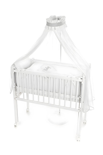 Babybettwäsche-Set Herz Weiß für Beistellbett 40x90 cm - babyhafen.de 